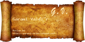 Garami Valér névjegykártya